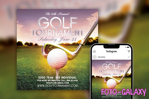 Golf Tournament Instagram Post Template Beautiful PSD