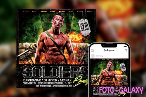 Camo Party Instagram Post Template PSD