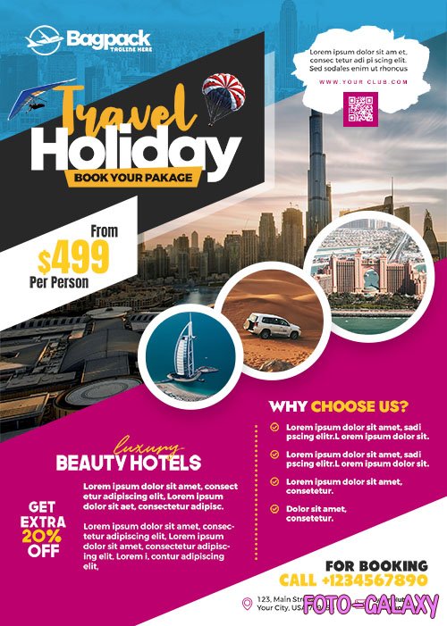Travel Agency Flyer Ads Poster PSD Template