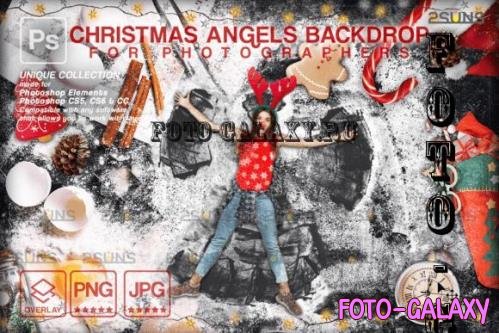 Photoshop overlays Backdrop Christmas Snow Angels in Flour - 2281565
