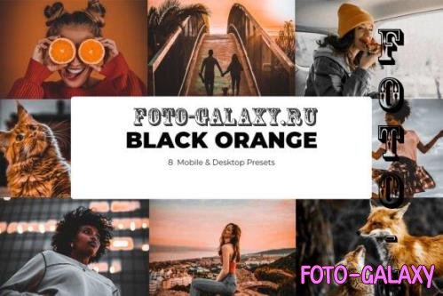 8 Black Orange Lightroom Presets - Mobile & Desktop