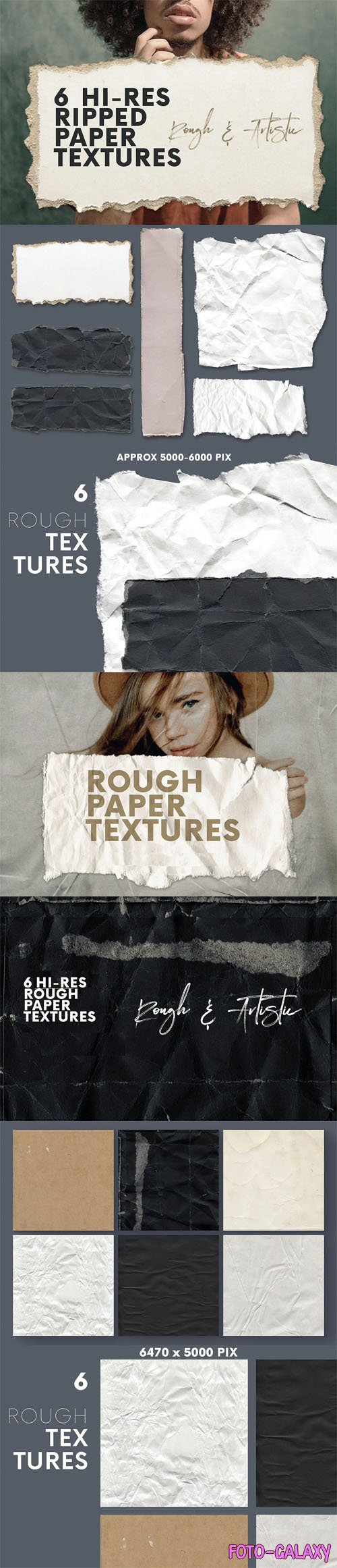 12 Ripped & Rough Paper Textures Collection