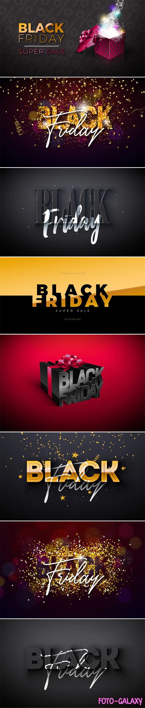 Black Friday Sales - 3D Lettering Vector Templates [Vol.1]