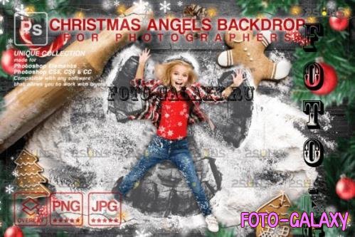 Photoshop overlays Backdrop Christmas Snow Angels in Flour - 2281560