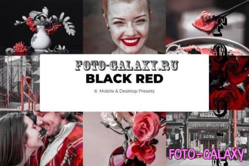 6 Black Red Lightroom Presets - Mobile & Desktop