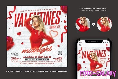 Valentines Day Flyer PSD