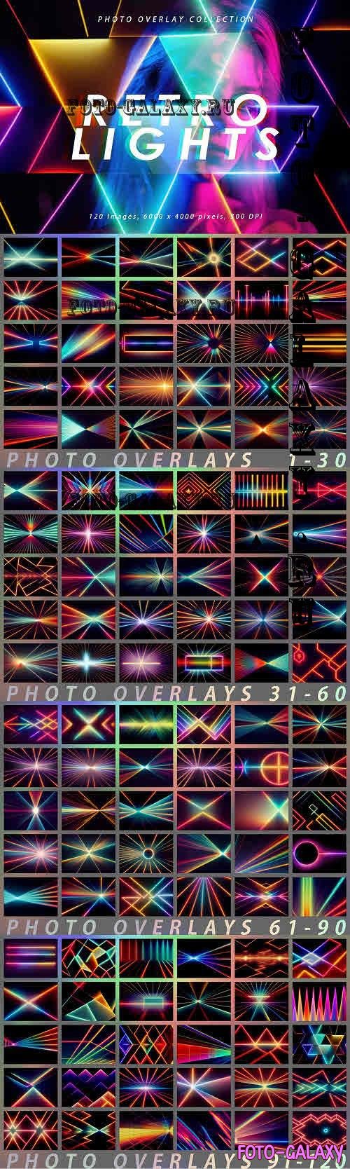 120 Retro Lights Photo Overlays - 10884040