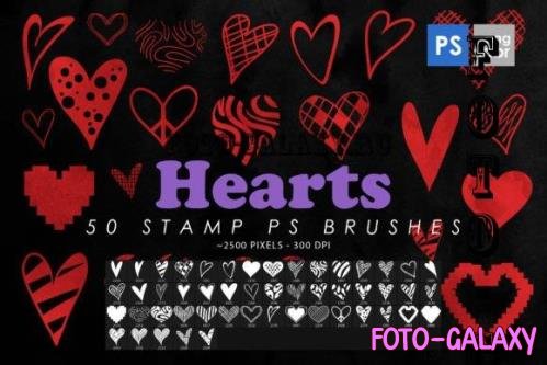 50 Hearts Photoshop Stamp Brushes
