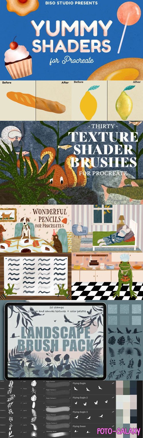 Procreate Brushes Bundle - 8 Brushe Sets