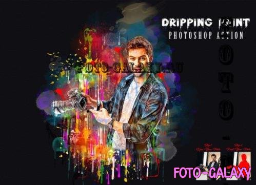 Creativemarket - Dripping Paint Photoshop Action - 10897065
