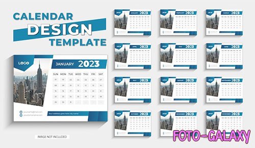 Stylish desk calendar design template for new year 2023