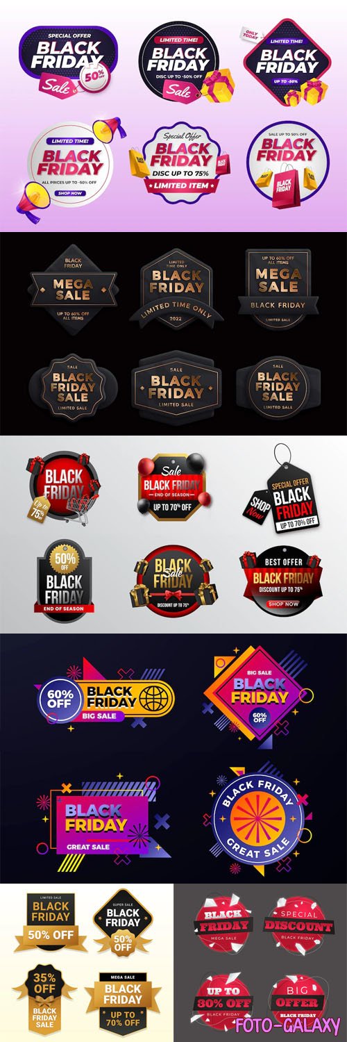 Black Friday - 80+ Shopping Sale Labels Vector Templates [Vol.2]