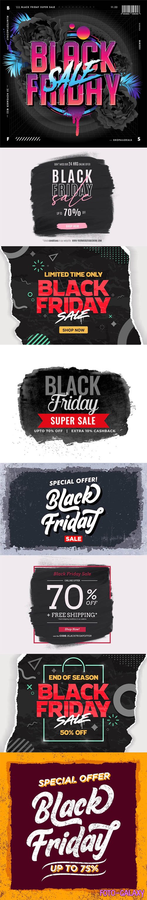 Black Friday - 10 Creative Banners & Backgrounds Vector Templates