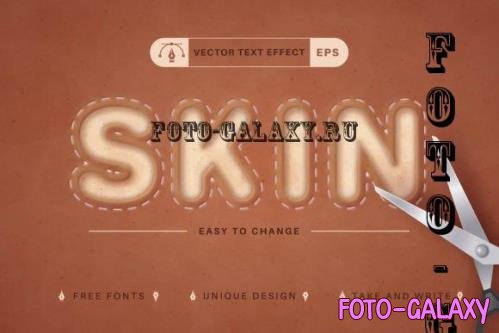 Leather Sewing Editable Text Effect - 10281411