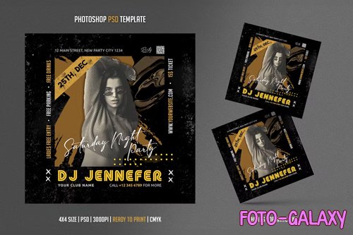 Saturday Night Party Flyer PSD