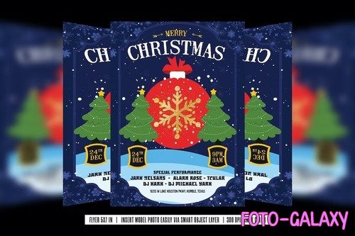 Merry Christmas Party Flyer PSD Template 