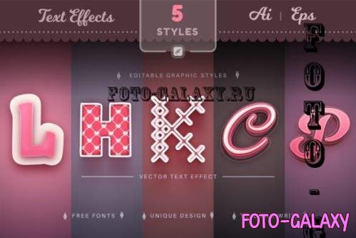Set 5 Pink Love Editable Text Effect - 10304753