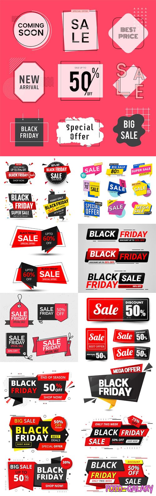Black Friday - 60+ Shopping Sale Labels Vector Templates [Vol.4]