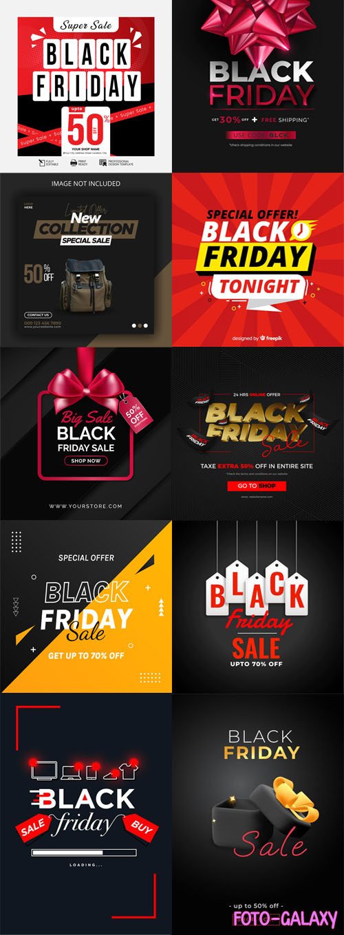 Black Friday - 20+ Web Banners & Backgrounds Vector Templates [Vol.6]