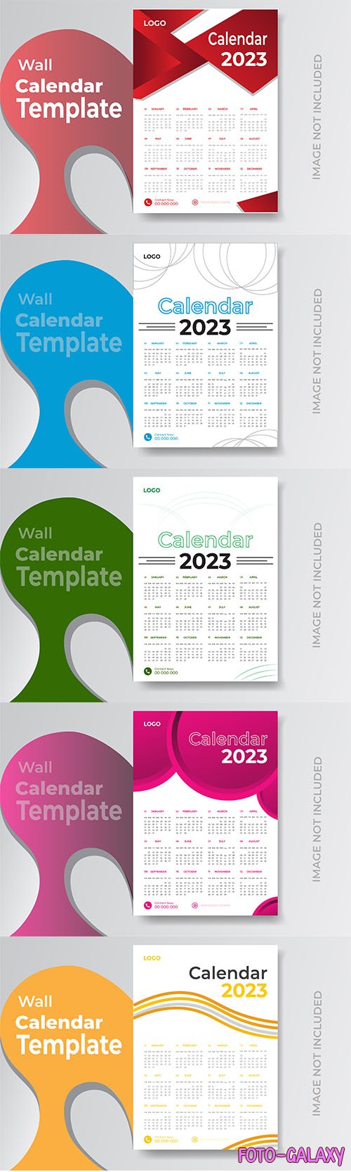 2023 calendar colorful design template for happy new year