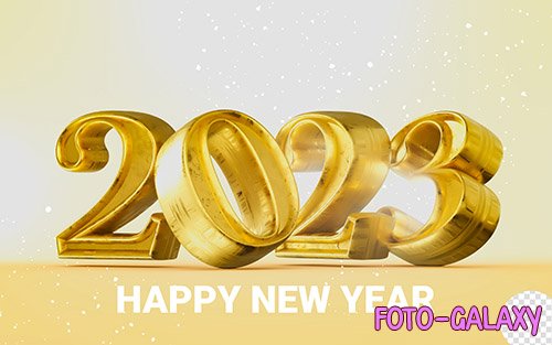 Gold Happy new year 2023 banner template 3d design 