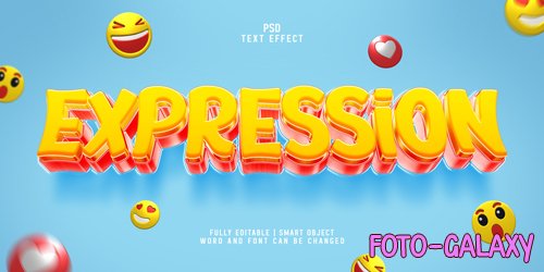 Expression 3d cartoon style and realistic editable psd text effect template