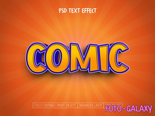 Comic text effect psd