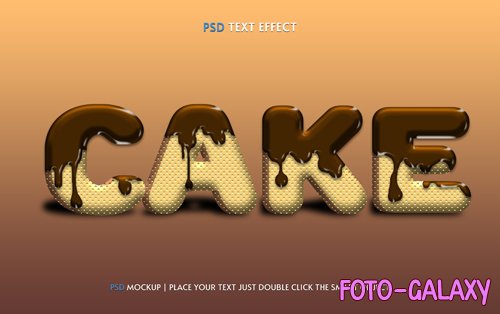 Cake psd text effect with chocolate editable