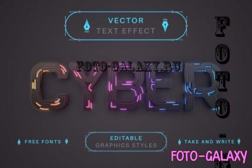 Cyber Cable - Editable Text Effect - 10928935