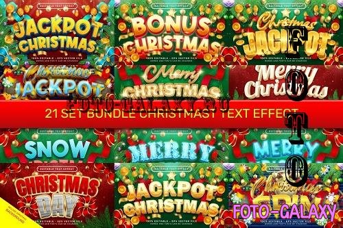 Set Bundle Christmas 3d Text Effect EPS -  21 Premium Graphics
