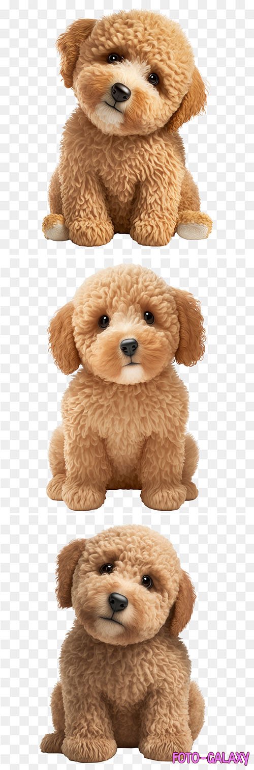Adorable miniature goldendoodle dog psd