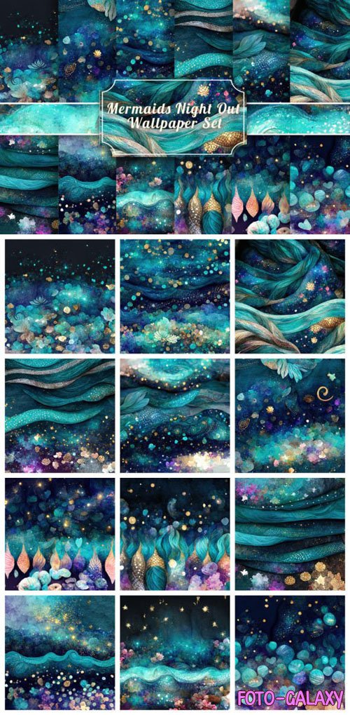 Mermaids Night Out Backgrounds Collection