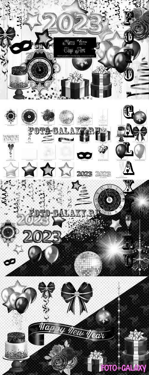 Silver New Years Clipart - 10948650