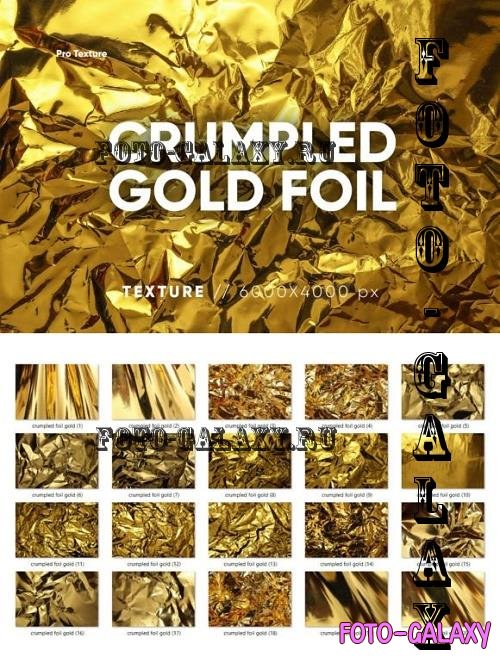 20 Crumpled Gold Foil Texture
