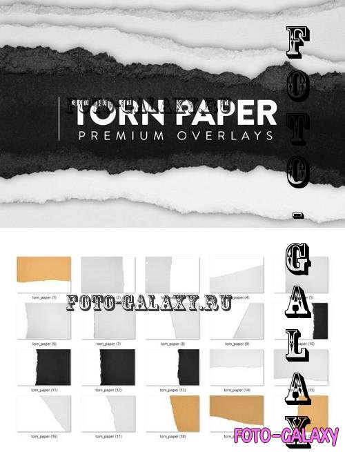 20 Torn Paper Overlay - 10951302