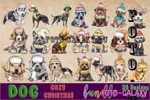 Dog Cozy Christmas Clipart Bundle