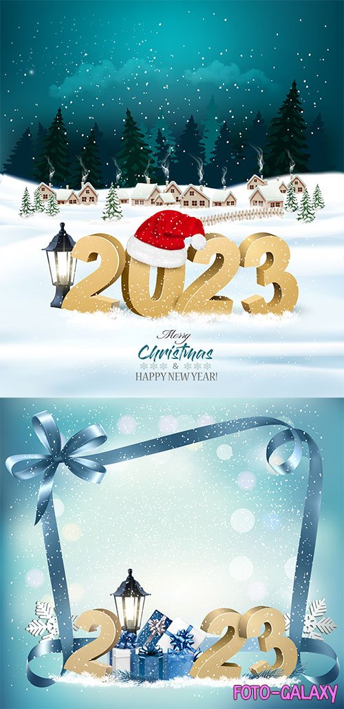 New year and christmas holiday background 2023