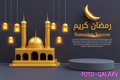 PSD ramadan kareem islamic background design 3d illustration