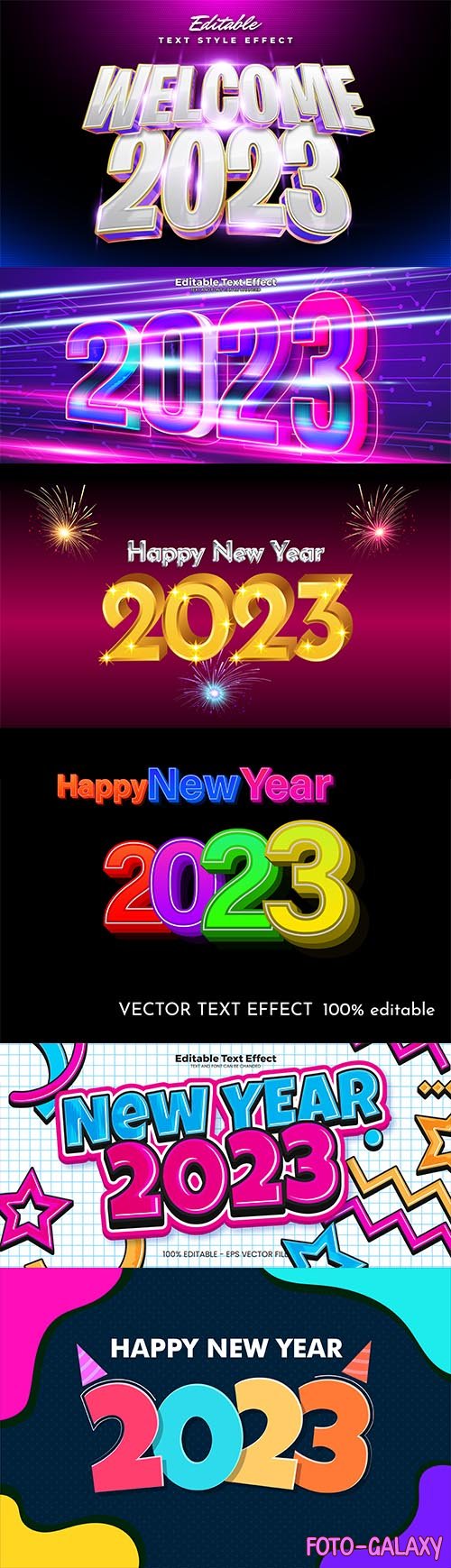 2023 editable text effect vector template vol 16