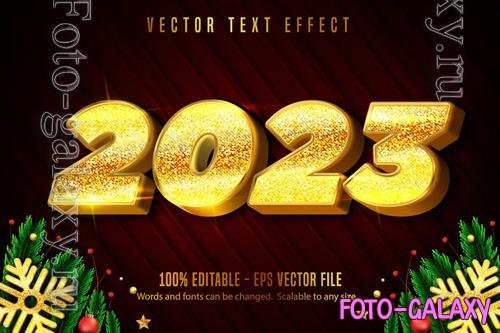 2023 - Editable Text Effect, Gold Font Style