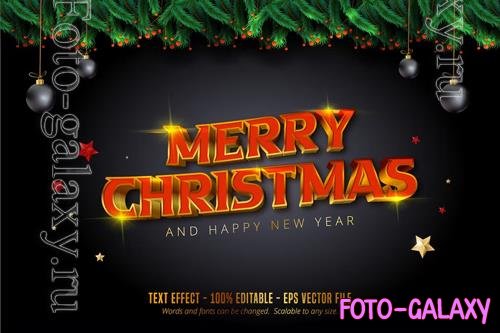 Merry Christmas - Editable Text Effect, Font Style vol 8