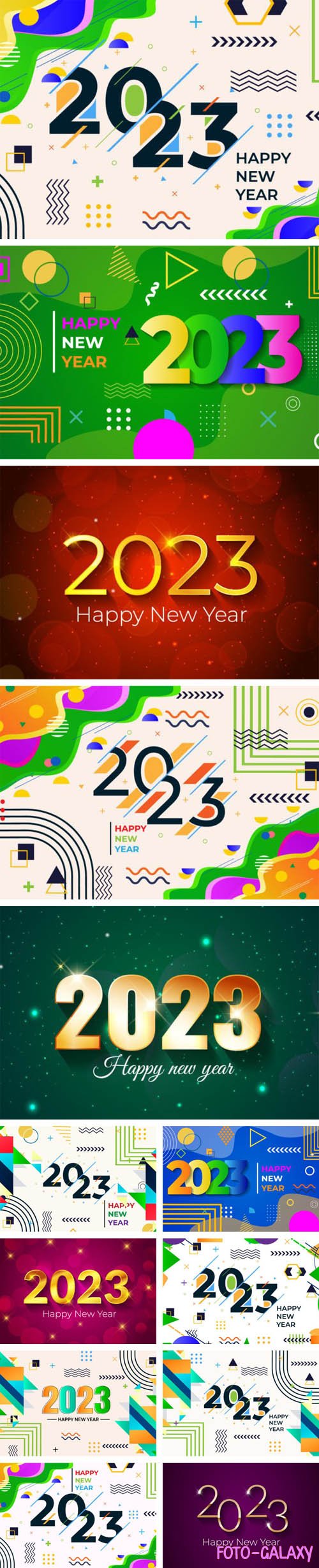 Happy New Year 2023 - 10+ Abstract Backgrounds Vector Templates