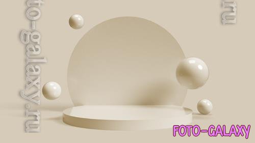 PSD 3d circular beige base for placing objects