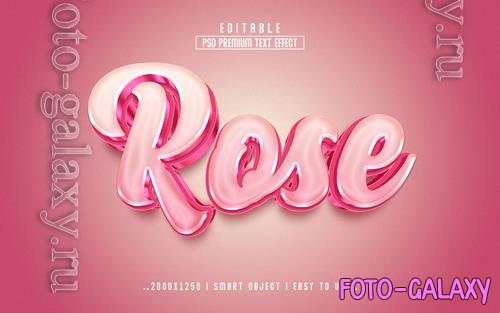 PSD rose 3d text effect style vol 2