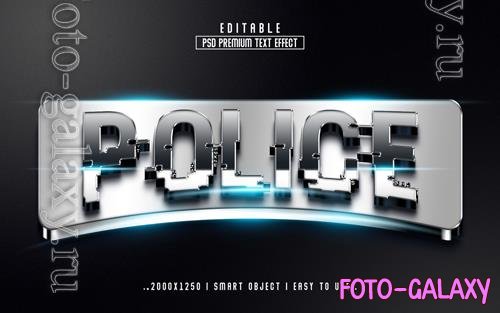 PSD police 3d editable text effect psd with premium background
