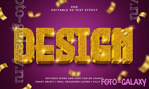 PSD design 3d editable psd text effect with background