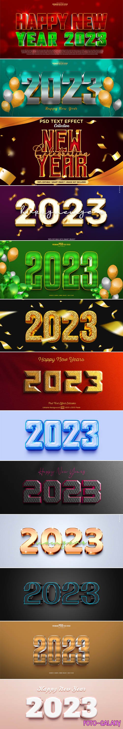 Happy New Year 2023 - 10+ Editable Premium Text Effect for Photoshop