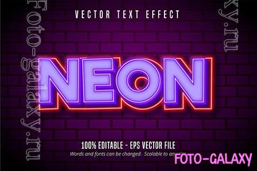 Neon Light - Eps Editable Text Effect, Font Style