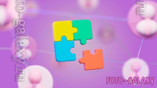 PSD abstract background with puzzle