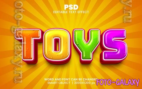PSD toys comic style 3d editable photoshop text effect style with background
